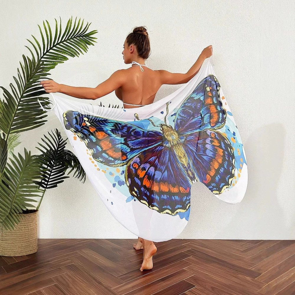 ZARA Womens Sexy Backless Colorful Butterfly Halter Beach Dress Bikini Coverup